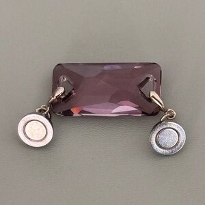 Maria Nicola lilac long rectangle pendant